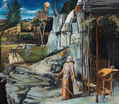 Arcadia XV o Esqueletos en Extasis de San Francisco de Giovani Bellini - a Paint Artowrk by none